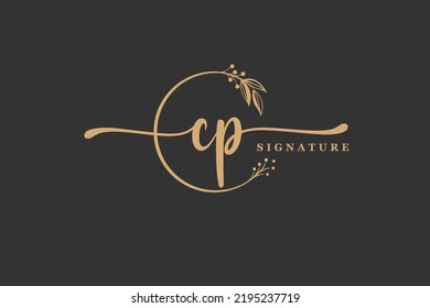 luxury gold signature initial C O logo design isolated leaf and flower