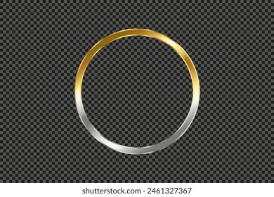 Luxury gold and silver circle frame 