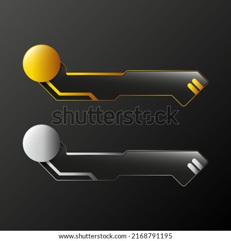 Luxury gold and silver lower third title banners set for live video streaming. Breaking news hedline bar for screen broadcast. 
