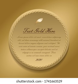 luxury Gold simple invitation, circle decoration vector, wedding card