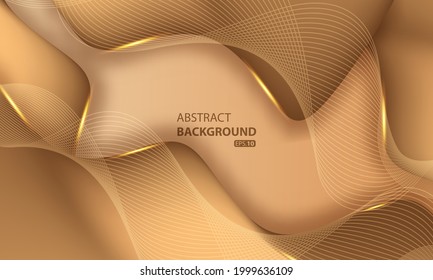 luxury gold smooth wave background vector