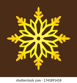 Luxury gold snowflakes icon pattern for iron laser cutting template.