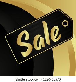 Luxury gold square banner. Element for you design. For postcards, coupons, sales, labels.