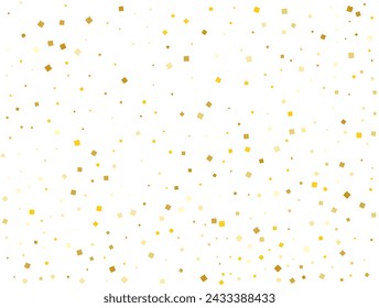 Luxuriöses Konfetti in goldenem Quadrat. Vektorgrafik.