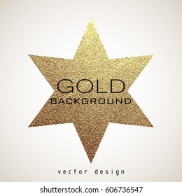 Luxury Gold Star  badge.  Golden shiny sign. Logo sheriff