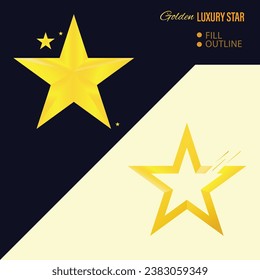 luxury gold star design, creative golden star logo, modern, vector