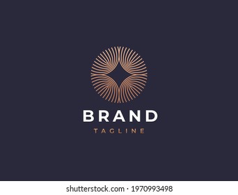 Luxury gold star logo design template. Premium shiny star logotype. 