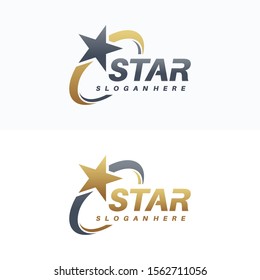 Luxury Gold Star logo designs template, Elegant Star logo designs