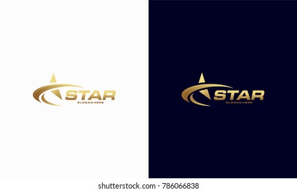Luxury Gold Star logo designs template, Elegant Star logo designs
