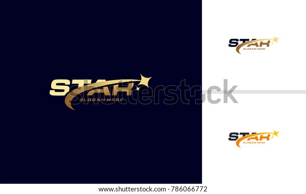 Luxe Gold Star Logo Ontwerpen Sjabloon Stockvector Rechtenvrij 786066772
