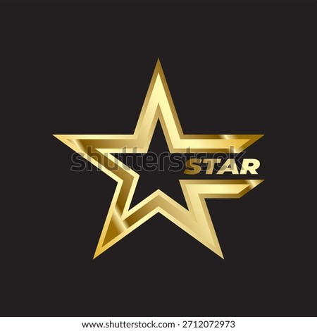 luxury gold star logo vector design