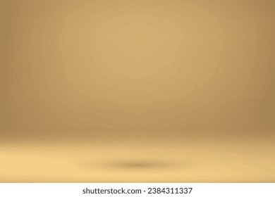 Luxury gold studio room background with spotlights and shadow, Template mockup for display of product