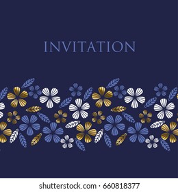 Luxury gold style tropical leave and flower element for festive design. geometry floral pattern for poster, card, invitation, print and web design.