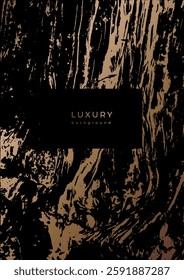 Luxury gold template with dry wood texture. Wood grain. Tree bark pattern. Golden tree stamp. Grunge background