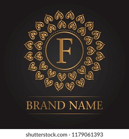 Luxury gold template monogram