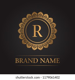 Luxury gold template monogram