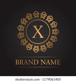 Luxury gold template monogram