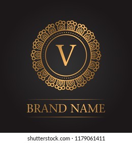 Luxury gold template monogram