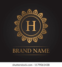 Luxury gold template monogram
