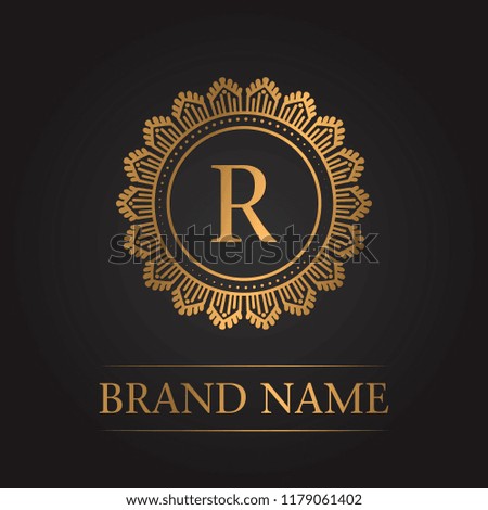 Luxury gold template monogram