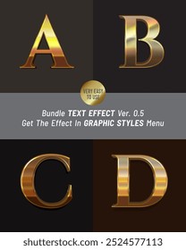 Luxuriöser goldener Texteffekt 3D-Stil Bundle ver. 05