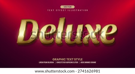 Luxury gold text effect, typography, 3d logo or icon for corporate business marketing. Editable shiny golden symbol or word with glitter light and retro metal texture effect. 3d gold letter rendering for social media.