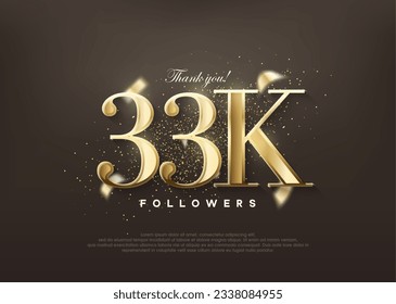 Luxury gold thank you 33k followers. greetings and celebrations.