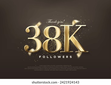 Luxury gold thank you 38k followers. greetings and celebrations.
