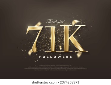 Luxury gold thank you 71k followers. greetings and celebrations.