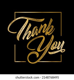 Luxury gold Thank You text vector art