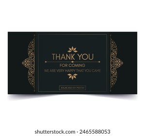 Luxury gold thank you wedding card