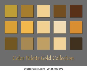 Luxury gold theme color palette set include fifteen colors for modern minimalist design.