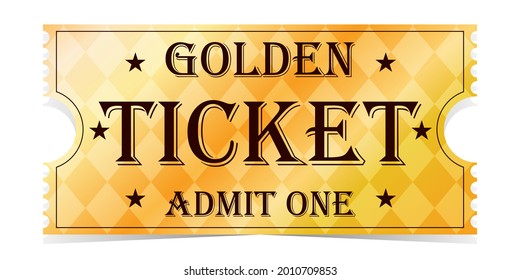 Luxury gold ticket and coupon template vector isolated.
