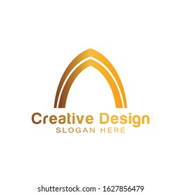 luxury gold tower, dome, mosque  logo Ideas. Inspiration logo design. Template Vector Illustration. Isolated On White Background