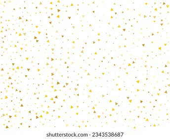 Lujoso Confeti Triangular de Oro. Ilustración vectorial.