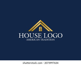 luxury gold vector house logo