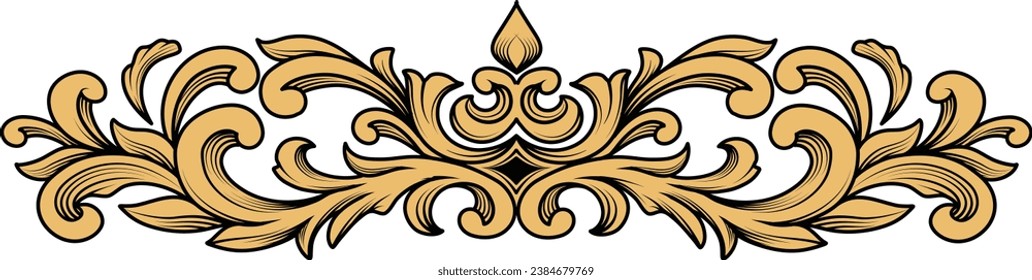 Luxury gold Vintage decorative ornament design.  Vintage frame, border element, elegant calligraphic swirls, flourishes ornate vignettes