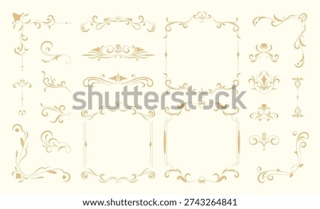 Luxury gold vintage invitation element vector set. Ornamental curls, dividers, Border design and golden components design for wedding invite, menus, certificates, boutiques, spa and logo design.