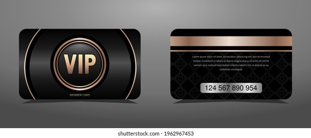 luxury gold vip card and elegant black background, luxury design for vip members.