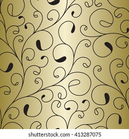 Luxury gold wallpaper. Vintage floral pattern. Gold pattern background. Classic Pattern. Vector illustration. Seamless background.