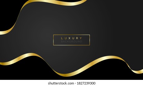 Luxury gold wave vector on dark background illustration