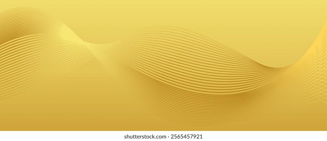 luxury gold wavy line pattern for background, elegant lines golden wave curve, gold wave line banner background