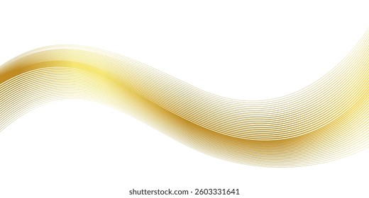 luxury gold wavy line pattern, guilloche curves, elegant lines golden wave curve, gold wave line corner shape for element, stripes ribbon golden graphic, striped gold