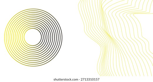 Patrón de línea ondulada de oro de lujo, líneas elegantes de la curva de la onda de oro, forma angular de la línea de onda de oro para los Elementos, Ilustración vectorial