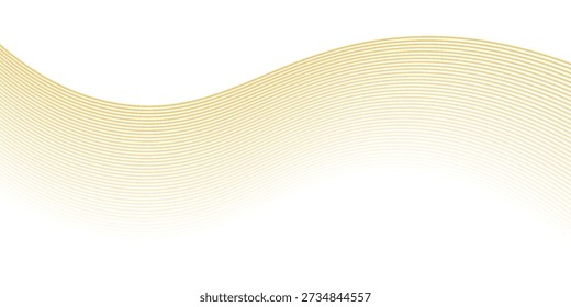 Padrão de linha ondulada de ouro de luxo (curvas de Guilloche), curva de onda dourada de linhas elegantes, forma de canto de linha de onda de ouro para elemento, fita listrada, gráfico dourado, ouro listrado EPS 10