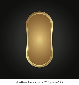 Luxus Gold Web-Schaltfläche. Premium-Infografik-Symbol auf dunklem Farbverlauf Hintergrund für Multizweck-Infografik-Design-Vektor, Illustration