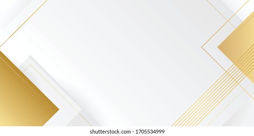 Luxury gold and white background, abstract decoration, golden pattern, halftone gradients, 3d vector illustration. White, grey, gold lines cover template, geometric shapes, modern minimal banner