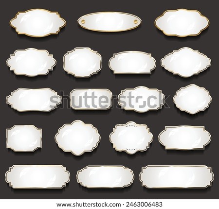 Luxury gold and white design elements collection