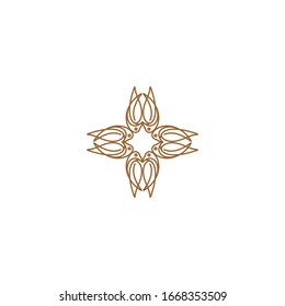 Luxury gold and white logo design template vector illustration for Restaurant, Royalty, Boutique, Cafe, Hotel, Heraldic, Jewelry and Fashion. Ornament shapes for logotype or badge design