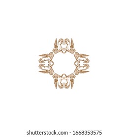Luxury gold and white logo design template vector illustration for Restaurant, Royalty, Boutique, Cafe, Hotel, Heraldic, Jewelry and Fashion. Ornament shapes for logotype or badge design